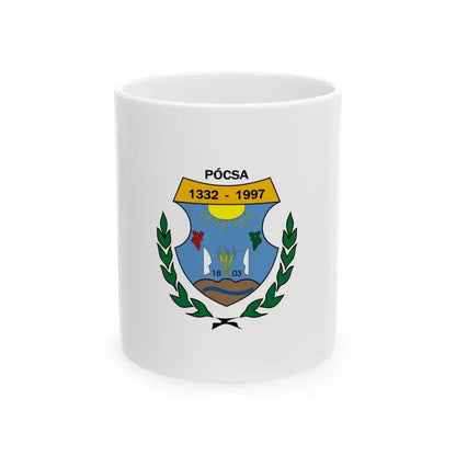 Flag of Pocsa (Hungary) White Coffee Mug 11oz - Go Mug Yourself
