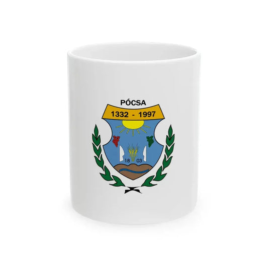 Flag of Pocsa (Hungary) White Coffee Mug 11oz - Go Mug Yourself
