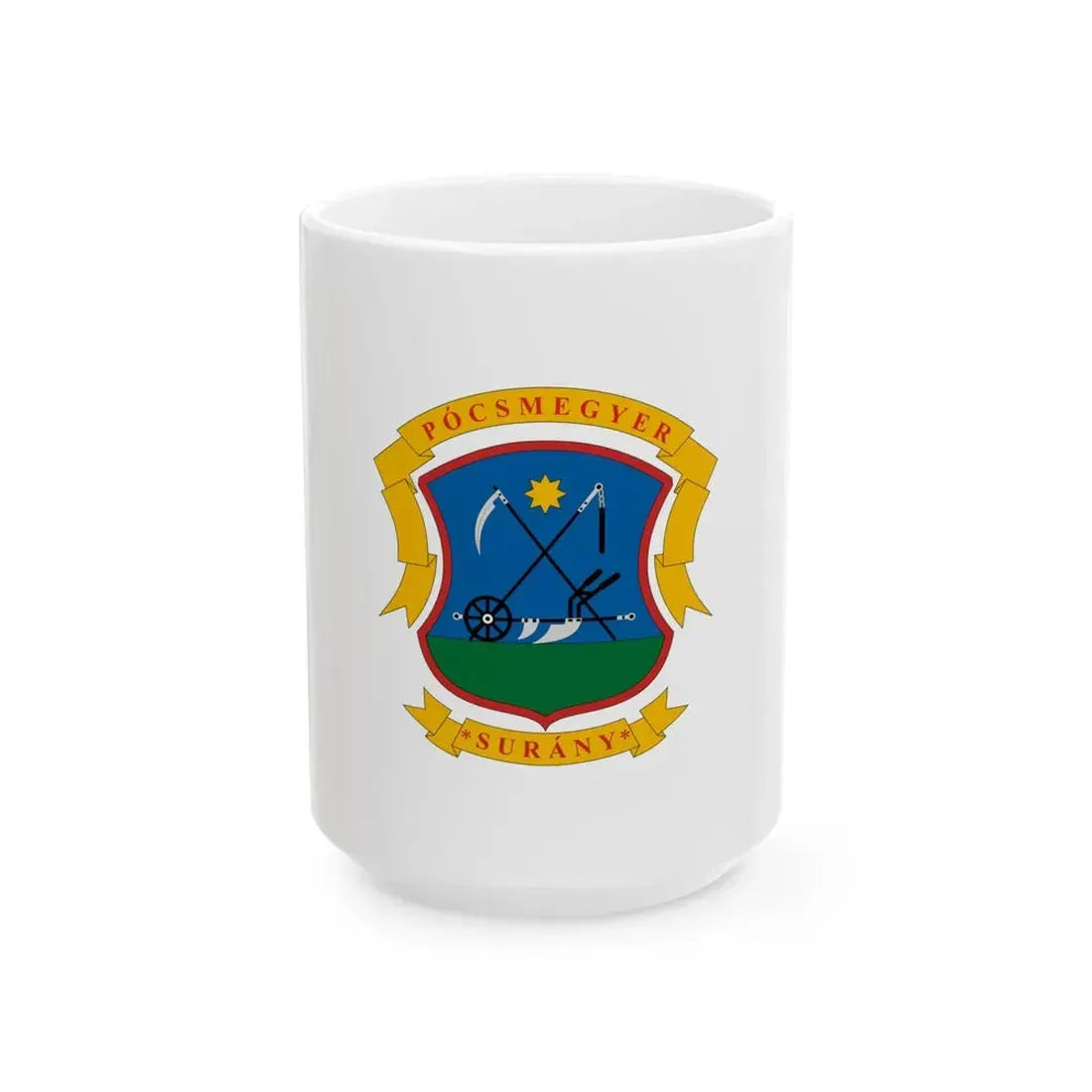 Flag of Pocsmegyer (Hungary) White Coffee Mug 15oz - Go Mug Yourself