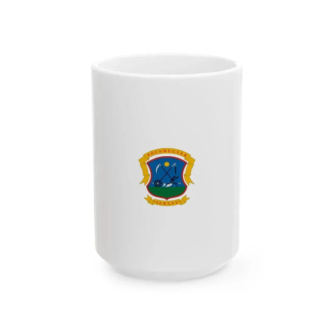 Flag of Pocsmegyer vertical (Hungary) White Coffee Mug 15oz - Go Mug Yourself