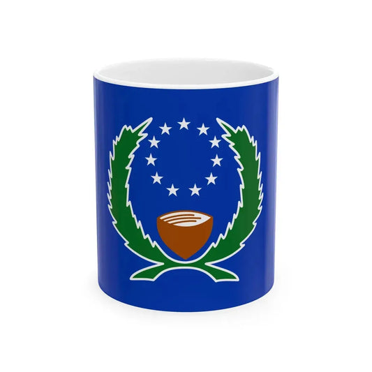 Flag of Pohnpei (Micronesia) White Coffee Mug 11oz - Go Mug Yourself
