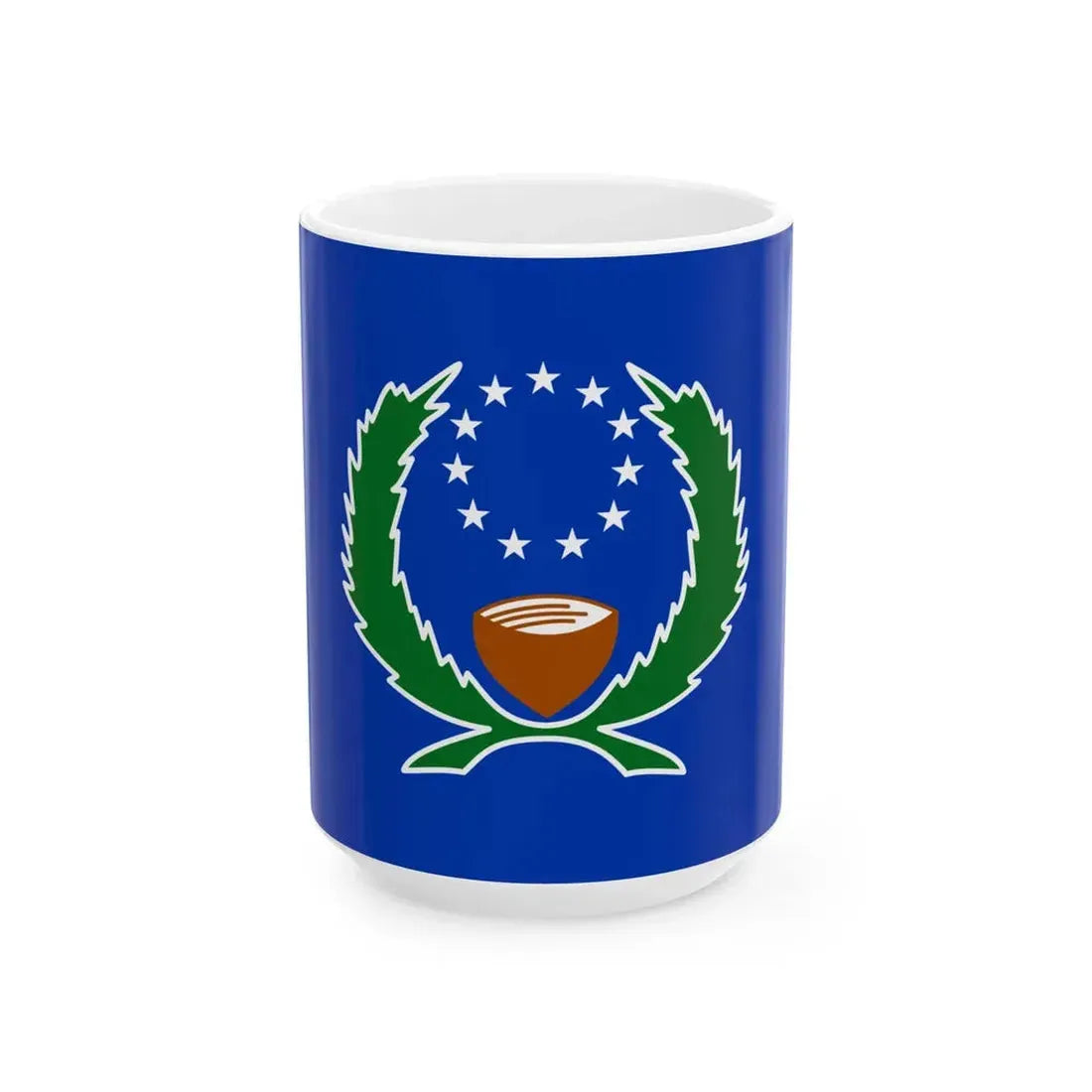 Flag of Pohnpei (Micronesia) White Coffee Mug 15oz - Go Mug Yourself