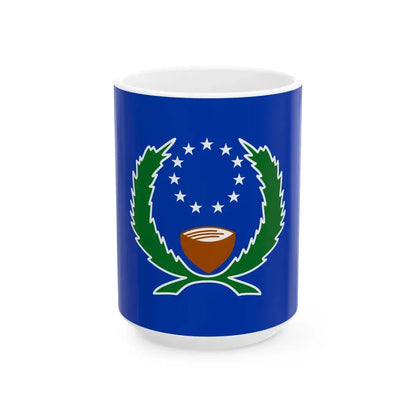 Flag of Pohnpei (Micronesia) White Coffee Mug 15oz - Go Mug Yourself