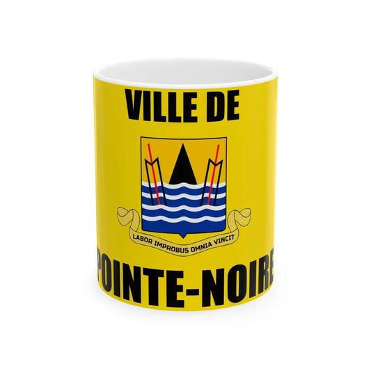 Flag of Pointe-Noire Congo (Congo) White Coffee Mug 11oz - Go Mug Yourself