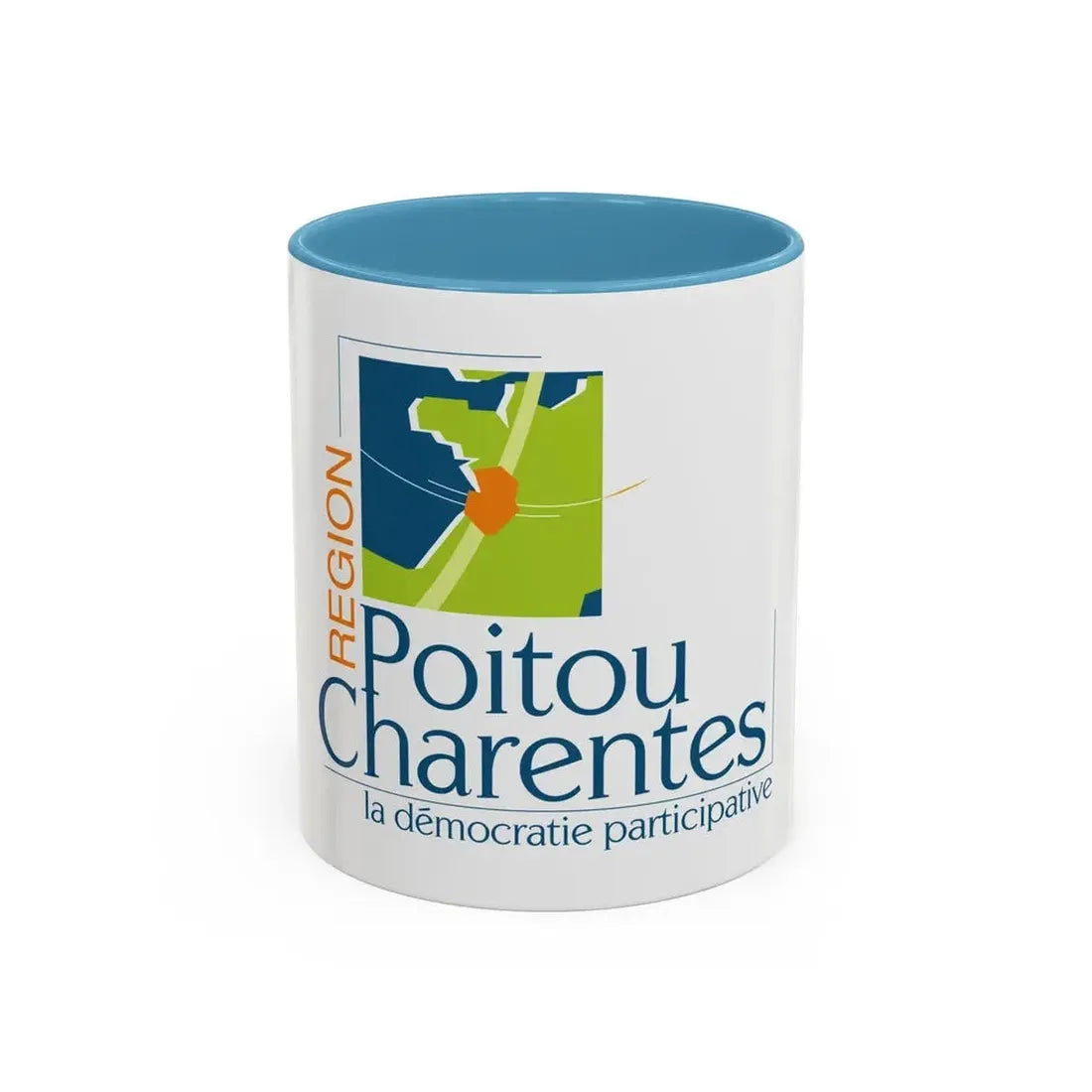 Flag of Poitou Charentes France 2 - Accent Coffee Mug 11oz Light Blue - Go Mug Yourself