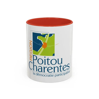 Flag of Poitou Charentes France 2 - Accent Coffee Mug 11oz Red - Go Mug Yourself