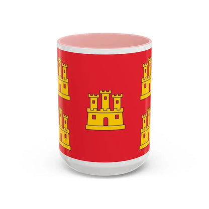 Flag of Poitou Charentes France - Accent Coffee Mug 15oz Pink - Go Mug Yourself
