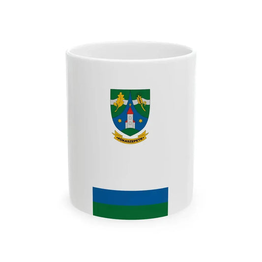 Flag of Pokaszepetk vertical (Hungary) White Coffee Mug 11oz - Go Mug Yourself
