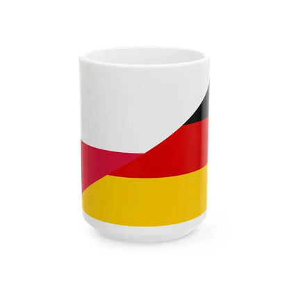 Flag of Poland and Germany (Germany) White Coffee Mug 15oz - Go Mug Yourself