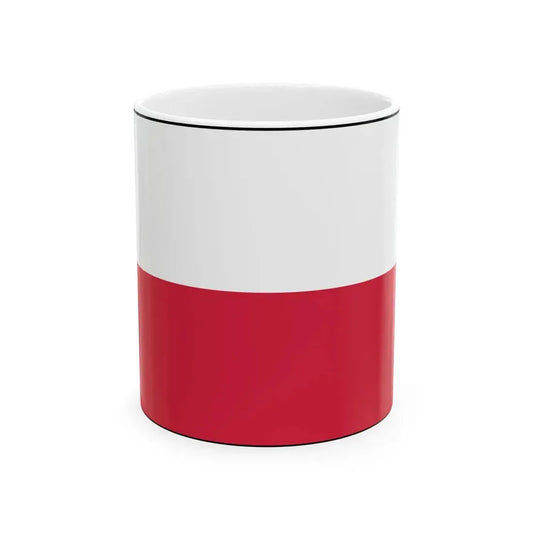 Flag of Poland bordered 2 (Poland) White Coffee Mug 11oz - Go Mug Yourself