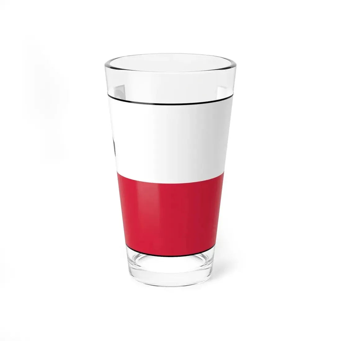 Flag of Poland bordered with black ribbon (Poland) Pint Glass 16oz 16oz - Go Mug Yourself