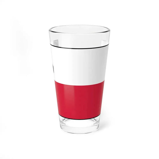 Flag of Poland bordered with black ribbon (Poland) Pint Glass 16oz 16oz - Go Mug Yourself