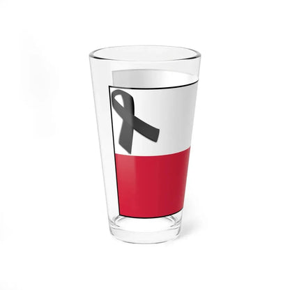 Flag of Poland bordered with black ribbon (Poland) Pint Glass 16oz - Go Mug Yourself