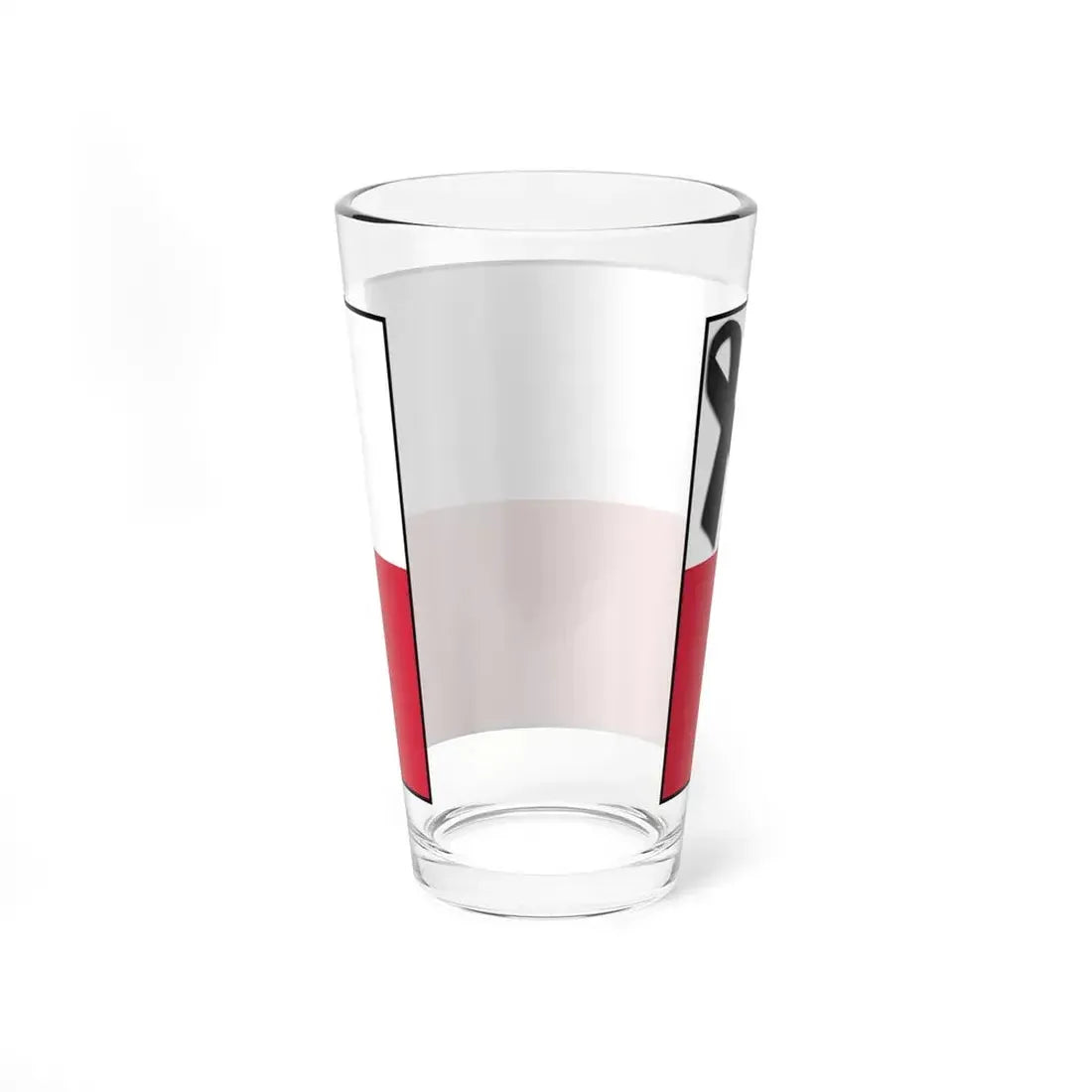 Flag of Poland bordered with black ribbon (Poland) Pint Glass 16oz - Go Mug Yourself