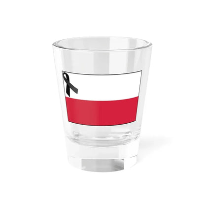 Flag of Poland bordered with black ribbon (Poland) Shot Glass 1.5oz 1.5oz - Go Mug Yourself