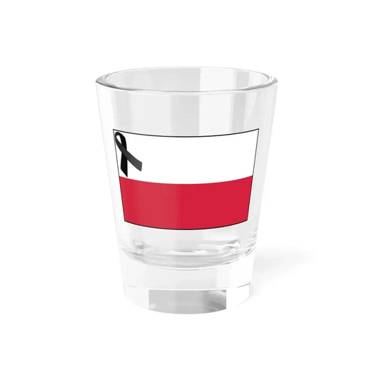 Flag of Poland bordered with black ribbon (Poland) Shot Glass 1.5oz 1.5oz - Go Mug Yourself