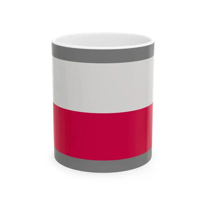 Flag of Poland-grey bg (Poland) White Coffee Mug 11oz - Go Mug Yourself