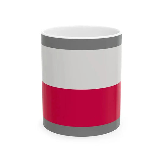 Flag of Poland-grey bg (Poland) White Coffee Mug 11oz - Go Mug Yourself