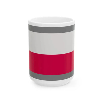 Flag of Poland-grey bg (Poland) White Coffee Mug 15oz - Go Mug Yourself