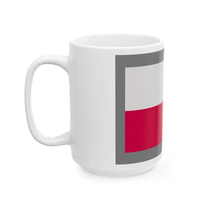 Flag of Poland-grey bg (Poland) White Coffee Mug - Go Mug Yourself
