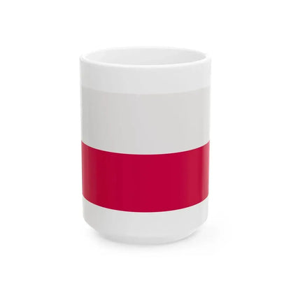 Flag of Poland-white bg (Poland) White Coffee Mug 15oz - Go Mug Yourself