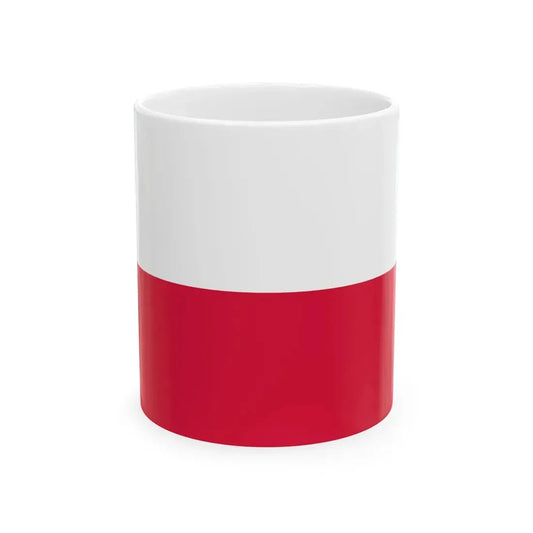 Flag of Poland with border (Poland) White Coffee Mug 11oz - Go Mug Yourself