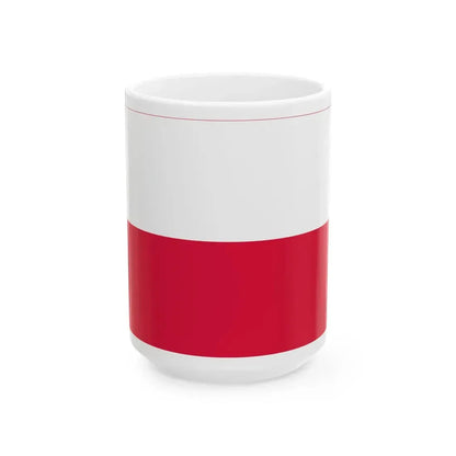 Flag of Poland with border (Poland) White Coffee Mug 15oz - Go Mug Yourself