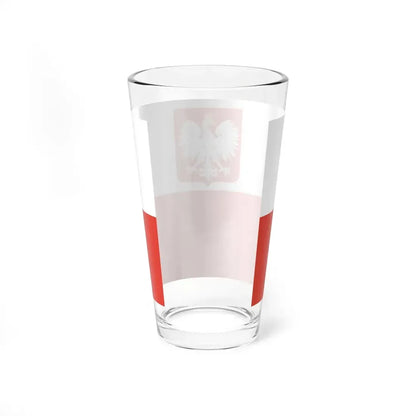Flag of Poland with coat of arms 1928-1939 (Poland) Pint Glass 16oz - Go Mug Yourself