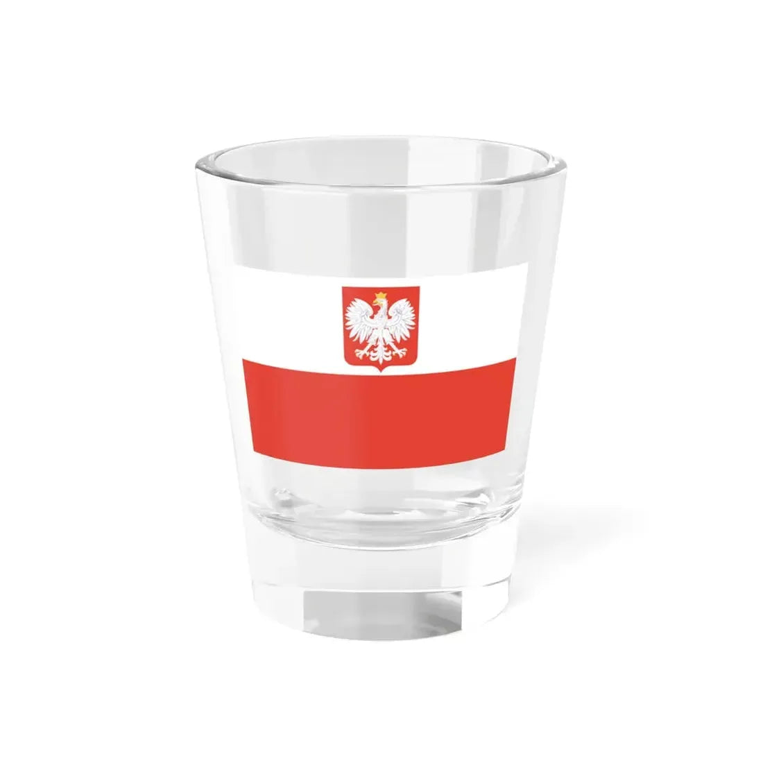 Flag of Poland with coat of arms 1928-1939 (Poland) Shot Glass 1.5oz 1.5oz - Go Mug Yourself