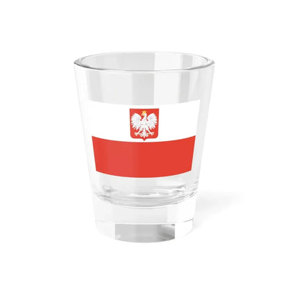 Flag of Poland with coat of arms 1928-1939 (Poland) Shot Glass 1.5oz 1.5oz - Go Mug Yourself
