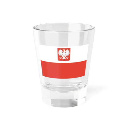 Flag of Poland with coat of arms 1955-1980 (Poland) Shot Glass 1.5oz 1.5oz - Go Mug Yourself