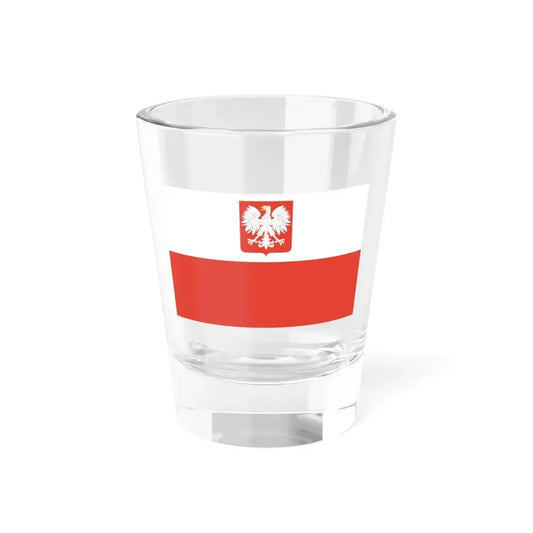Flag of Poland with coat of arms 1955-1980 (Poland) Shot Glass 1.5oz 1.5oz - Go Mug Yourself
