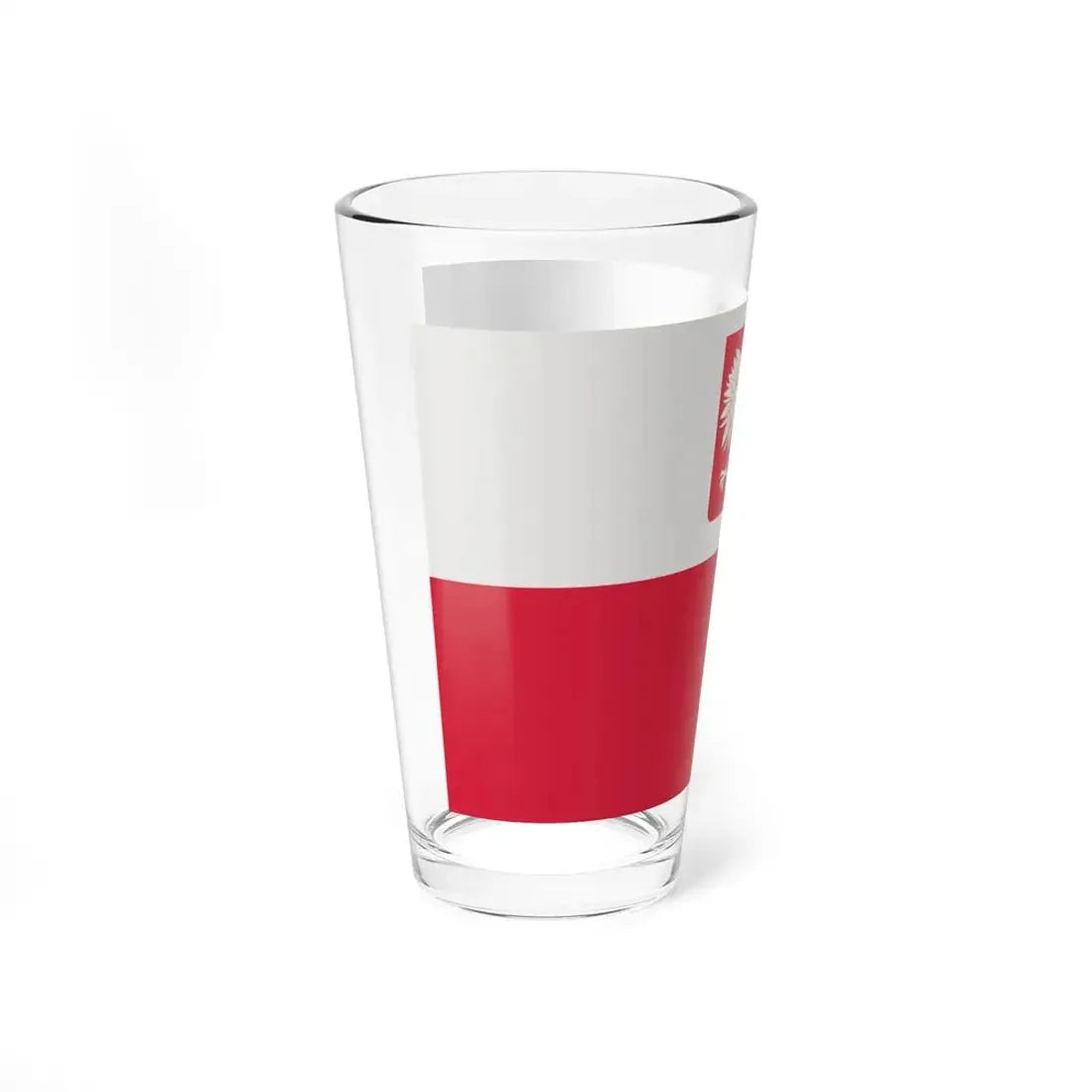 Flag of Poland with coat of arms 1980-1990 normative (Poland) Pint Glass 16oz - Go Mug Yourself