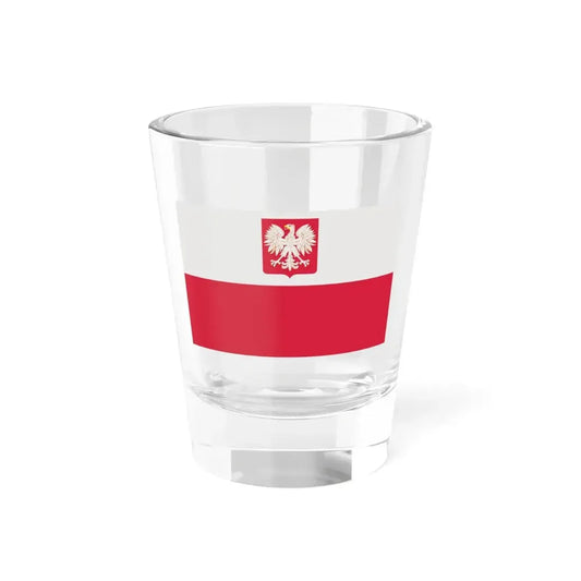 Flag of Poland with coat of arms 1980-1990 normative (Poland) Shot Glass 1.5oz 1.5oz - Go Mug Yourself