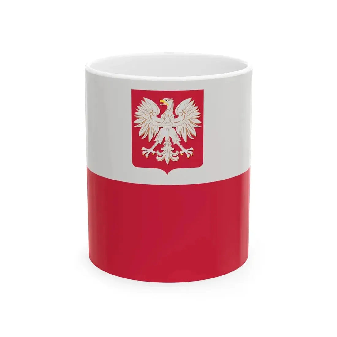 Flag of Poland with coat of arms 1980-1990 normative (Poland) White Coffee Mug 11oz - Go Mug Yourself