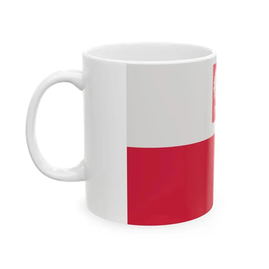 Flag of Poland with coat of arms 1980-1990 normative (Poland) White Coffee Mug - Go Mug Yourself