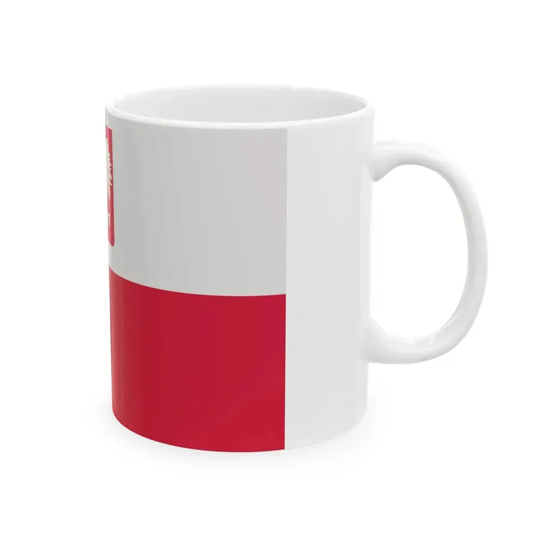 Flag of Poland with coat of arms 1980-1990 normative (Poland) White Coffee Mug - Go Mug Yourself