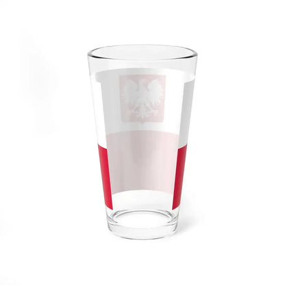 Flag of Poland with coat of arms 1980-1990 (Poland) Pint Glass 16oz - Go Mug Yourself