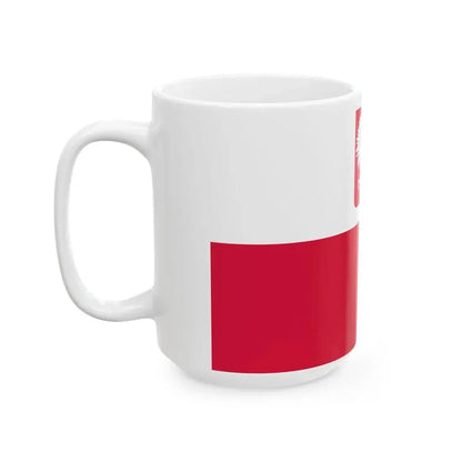 Flag of Poland with coat of arms 1980-1990 (Poland) White Coffee Mug - Go Mug Yourself