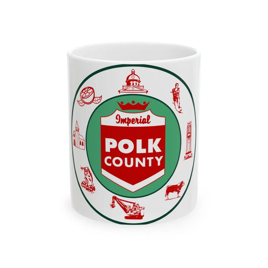 Flag of Polk County Florida (United States) White Coffee Mug 11oz - Go Mug Yourself