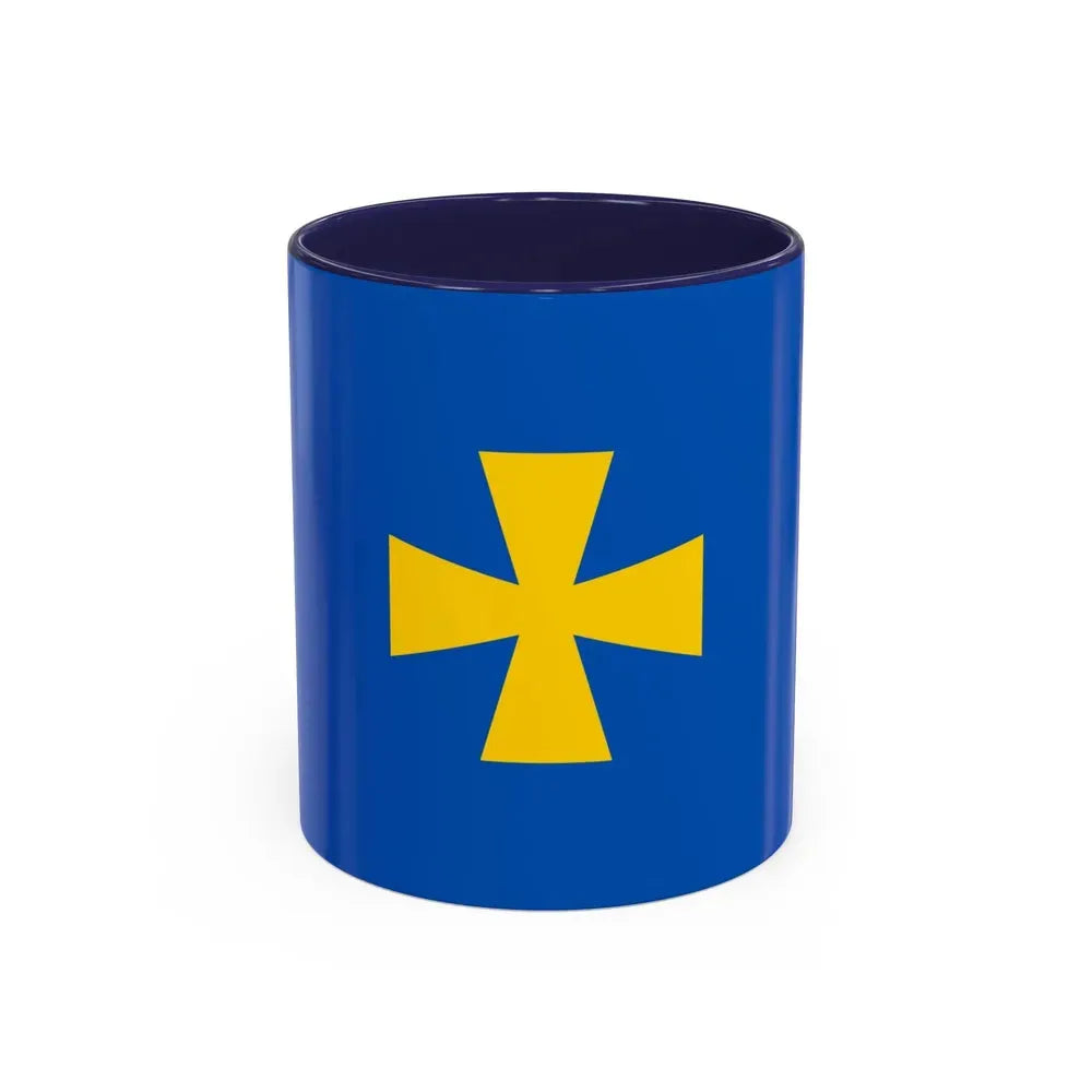 Flag of Poltava Oblast Ukraine - Accent Coffee Mug 11oz Navy - Go Mug Yourself