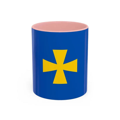 Flag of Poltava Oblast Ukraine - Accent Coffee Mug 11oz Pink - Go Mug Yourself