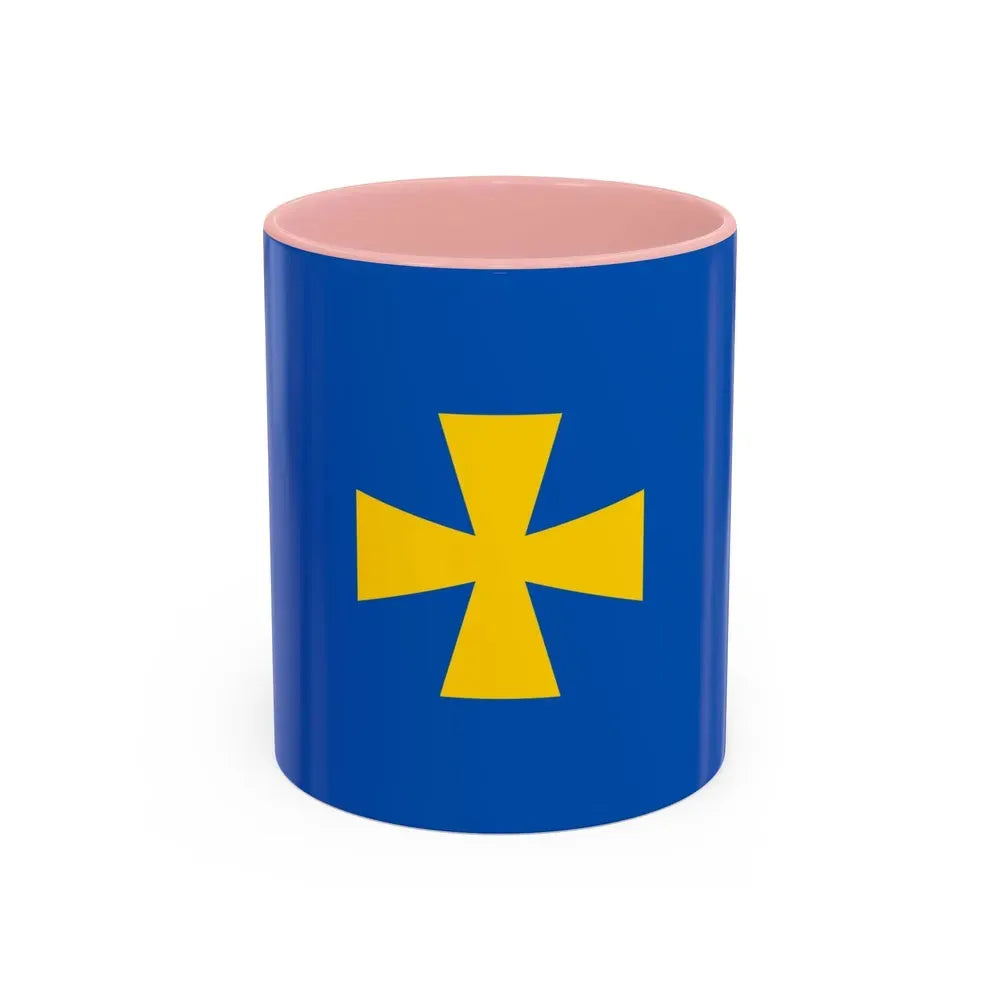 Flag of Poltava Oblast Ukraine - Accent Coffee Mug 11oz Pink - Go Mug Yourself