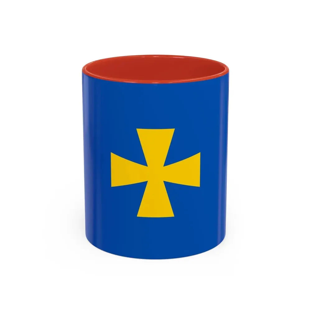 Flag of Poltava Oblast Ukraine - Accent Coffee Mug 11oz Red - Go Mug Yourself