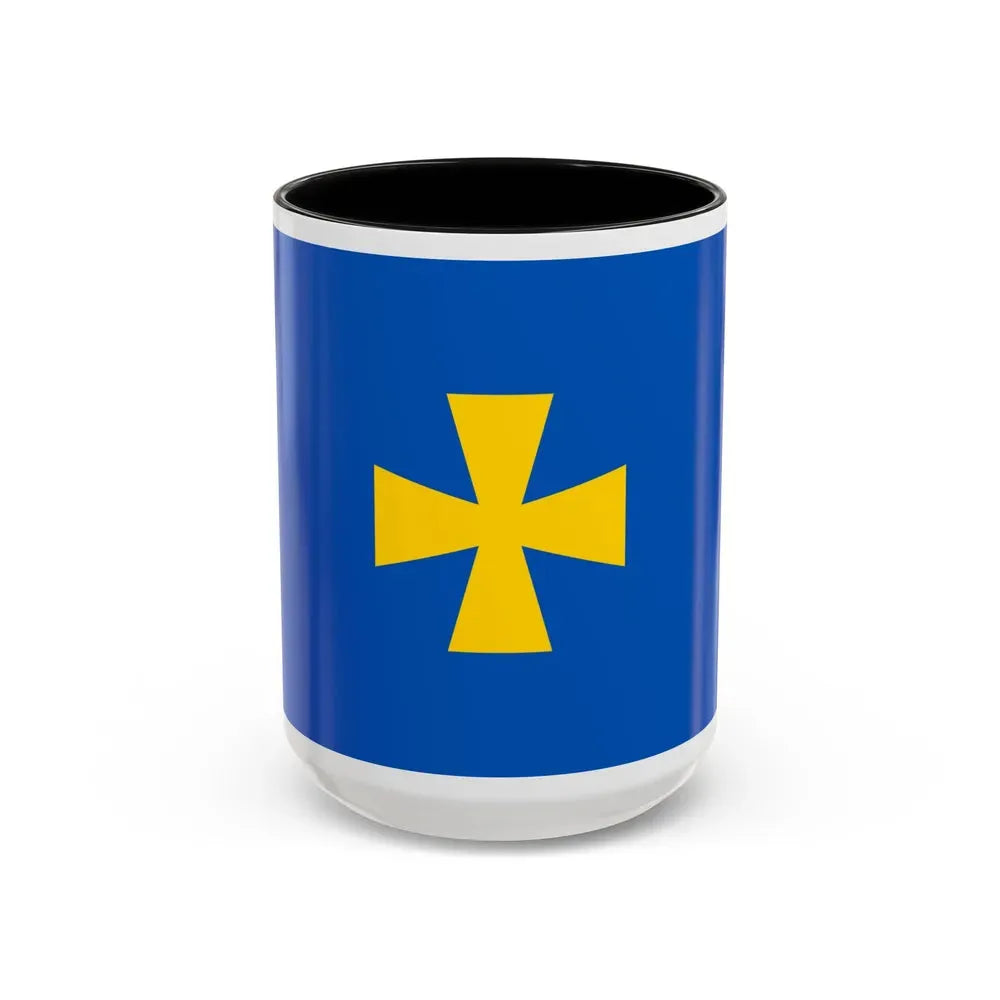 Flag of Poltava Oblast Ukraine - Accent Coffee Mug 15oz Black - Go Mug Yourself