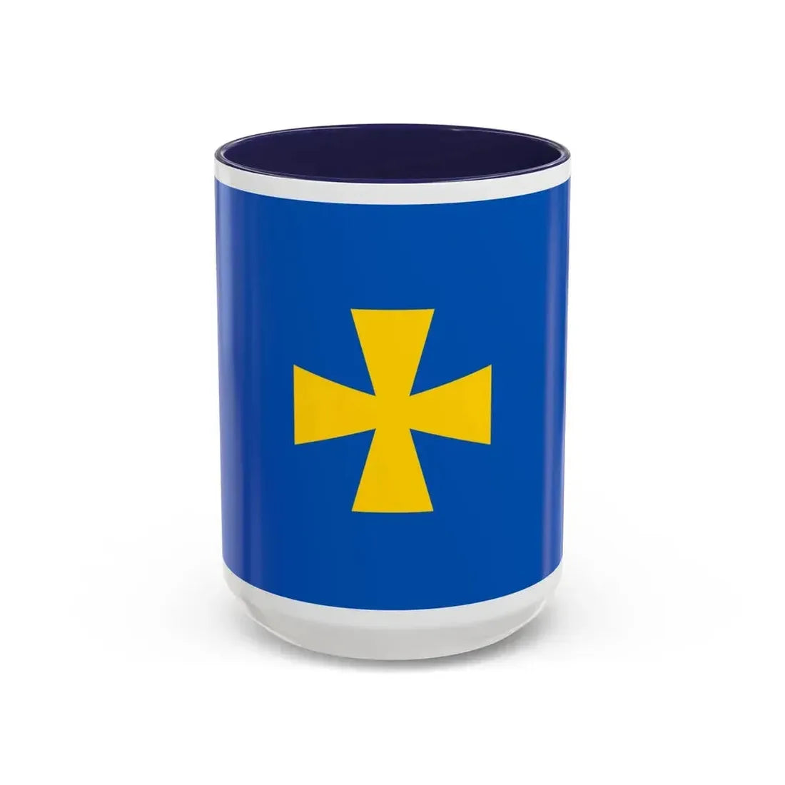Flag of Poltava Oblast Ukraine - Accent Coffee Mug 15oz Navy - Go Mug Yourself