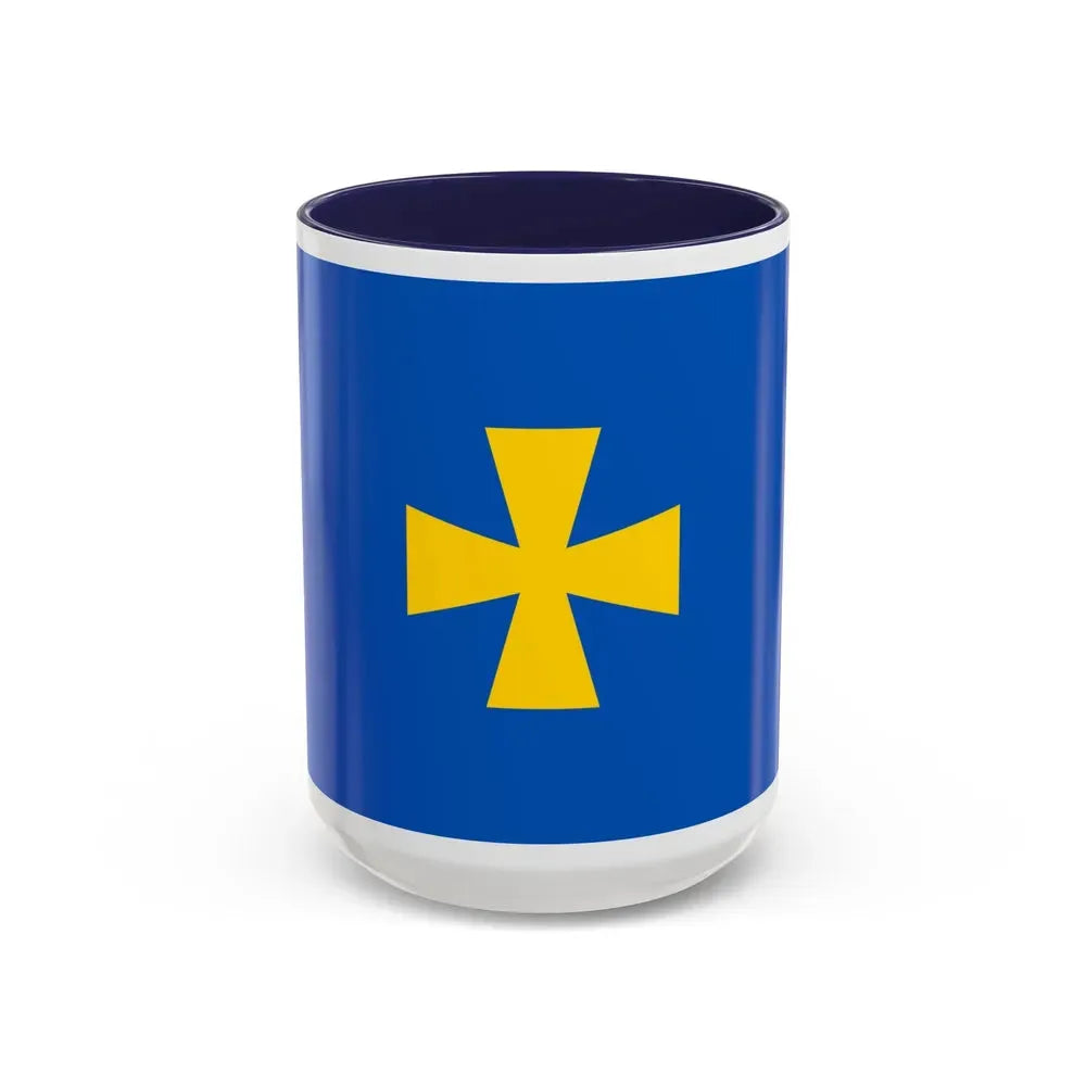 Flag of Poltava Oblast Ukraine - Accent Coffee Mug 15oz Navy - Go Mug Yourself