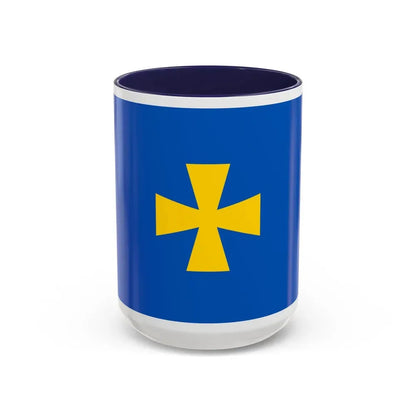 Flag of Poltava Oblast Ukraine - Accent Coffee Mug 15oz Navy - Go Mug Yourself