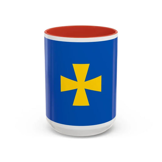 Flag of Poltava Oblast Ukraine - Accent Coffee Mug 15oz Red - Go Mug Yourself