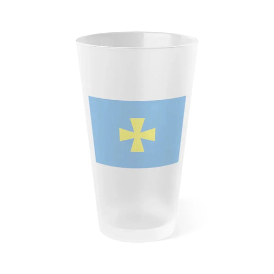 Flag of Poltava Oblast Ukraine - Frosted Pint Glass 16oz 16oz Frosted - Go Mug Yourself